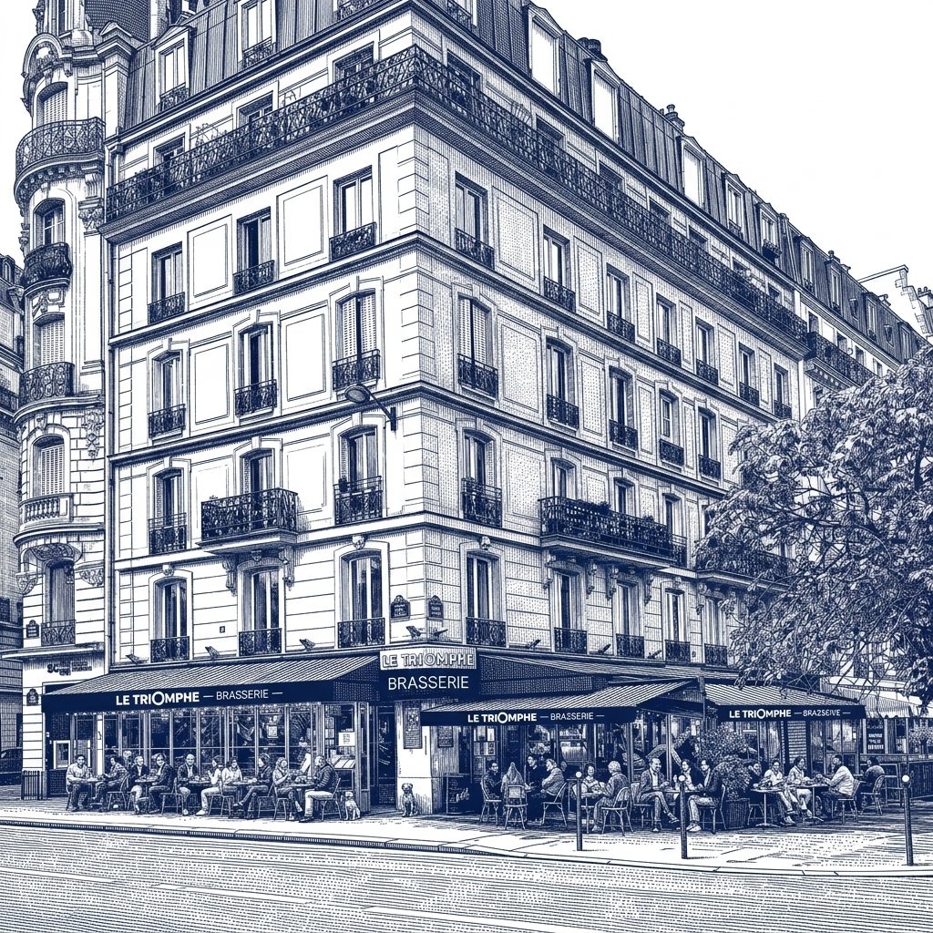 Illustration de la façade du Triomphe, Place de la Nation